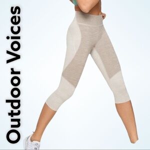 OUTDOOR VOICES TechSweat 3/4‎ Leggings In Coyote Atmosphere, Size Small